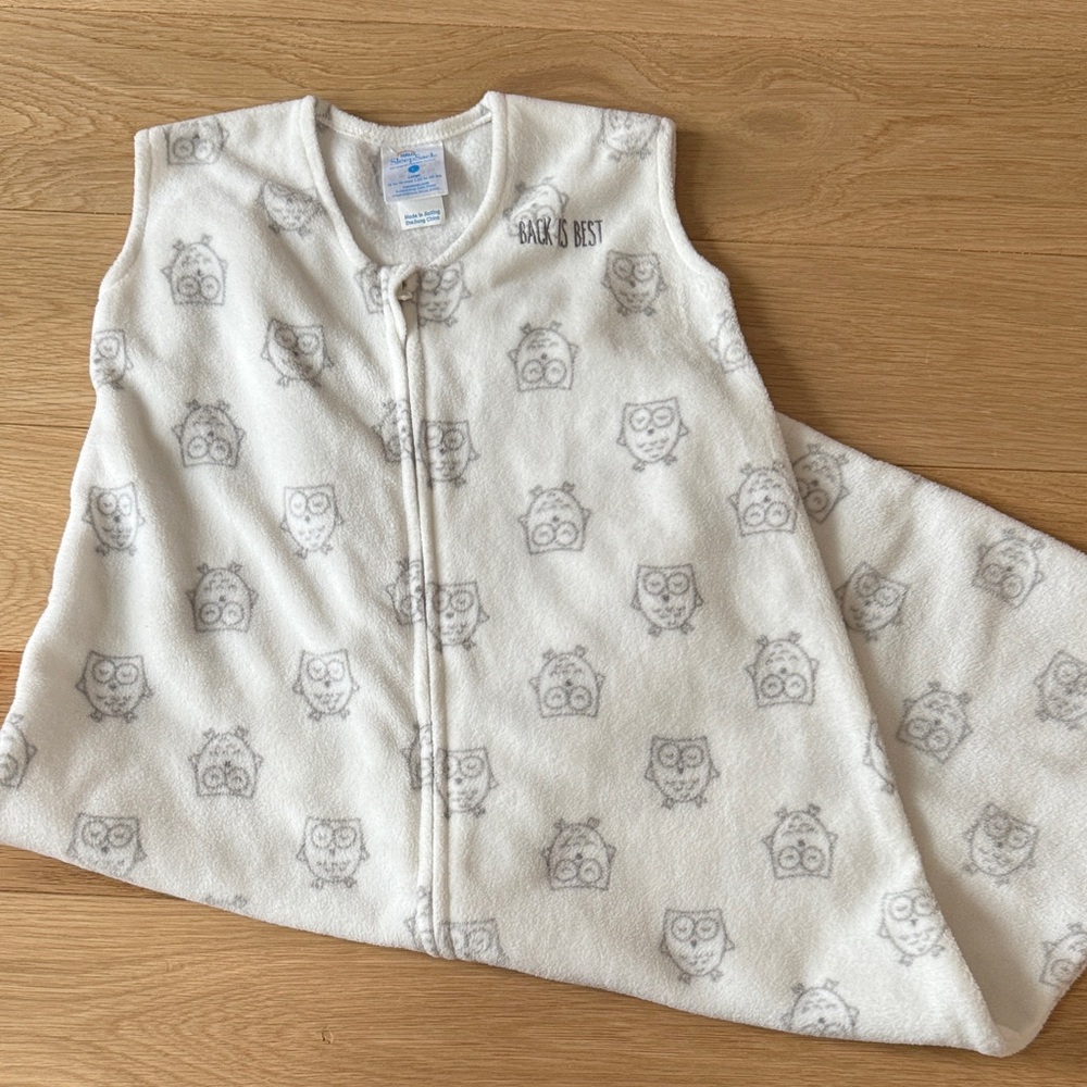 Halo White and Gray Owl Print Fleece Sleep Sack